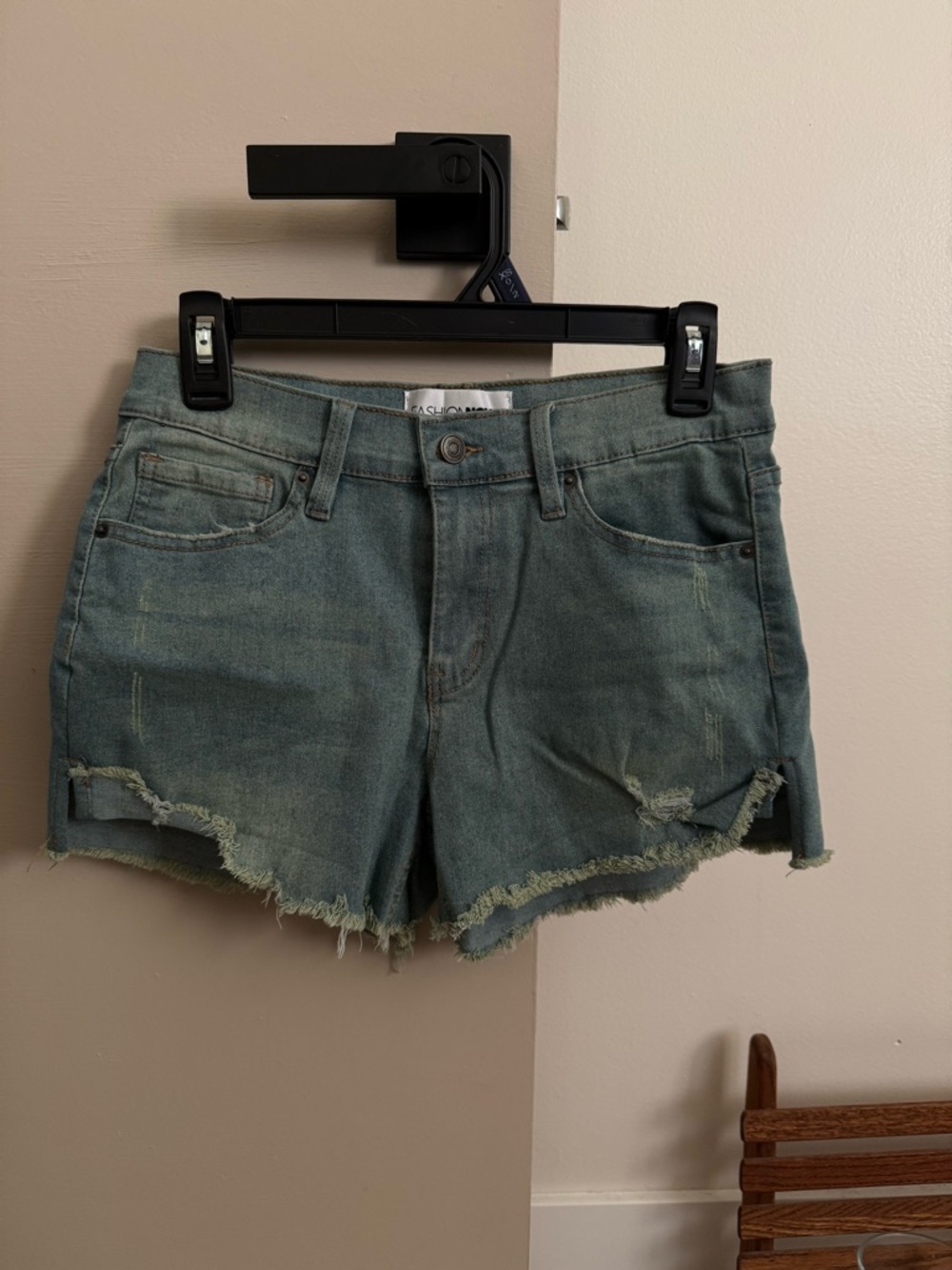 Fashion Nova Women's Distressed Denim Shorts in Washed Teal